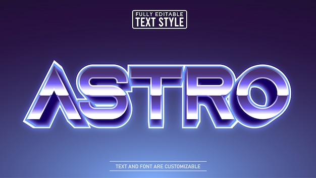 3d Metallic Space Astro Retro Gra I Film Edytowalny Efekt Tekstowy Tytułu