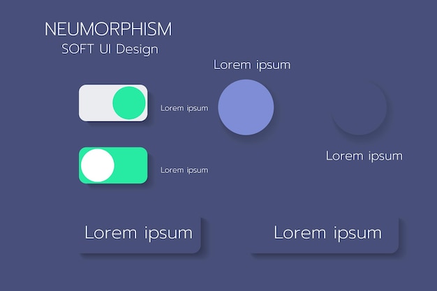 3D Neumorphic Soft UI Design 3D przyciski