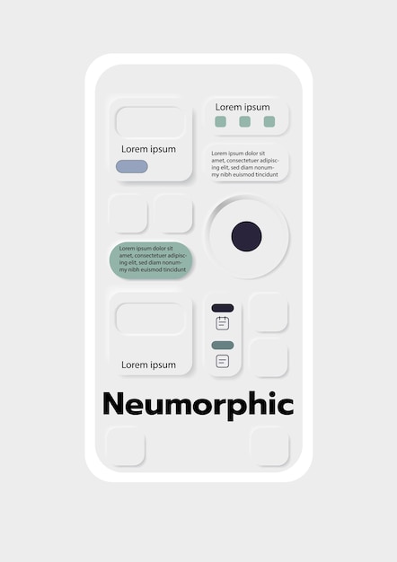 3D Neumorphic Soft UI Design 3D przyciski