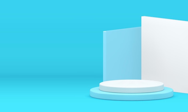 3d niebieski pokazowy cylinder podium piedestał dla produktu pokaz realistyczna ilustracja wektorowa