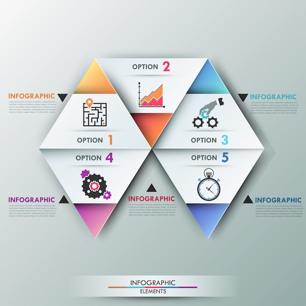 3d Opcje Infografiki Nowoczesny Transparent Z Trójkątów