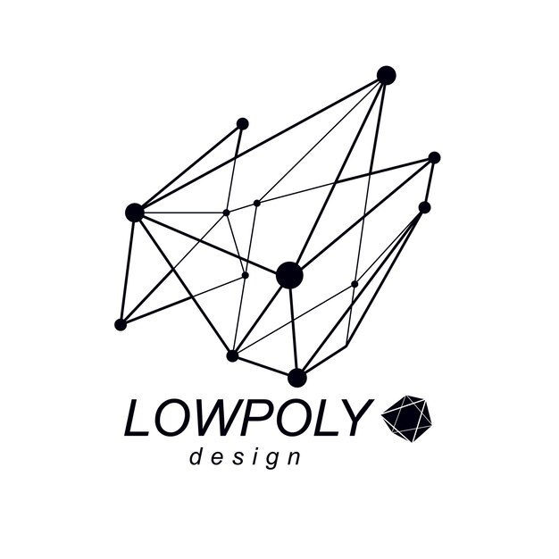 3d origami abstrakcyjny obiekt z siatki, element projektu abstrakcyjnego wektora. Logo streszczenie innowacji technologii.