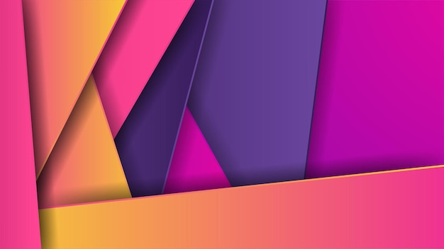 3d Papercut Kształt Kolorowy Abstrakcyjny Geometryczny Wzór Tła