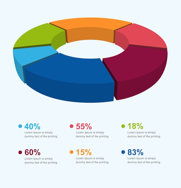 Plik wektorowy 3d pie biznes infographic szablon