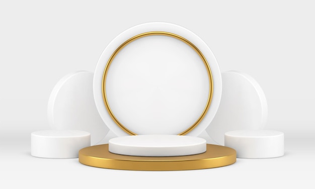 3d podium premium award arena wystawiennicza poziom cylindra biały geometryczny fundament realistyczny wektor