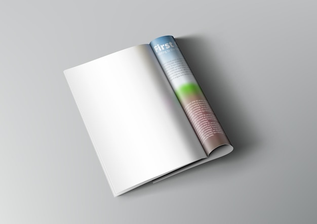 Plik wektorowy 3d puste białe strony magazynu z cieniem