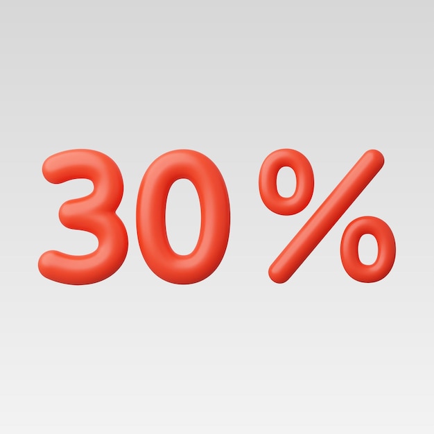 3d Realistyczna ilustracja wektora 30 procent