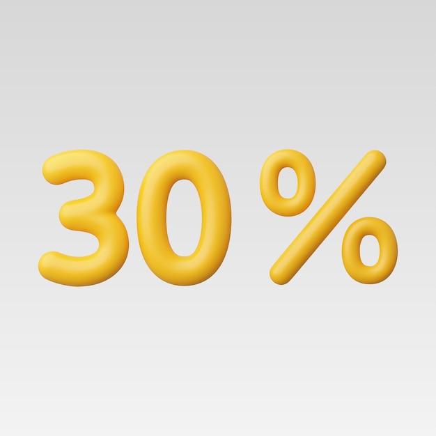 3d Realistyczna ilustracja wektora 30 procent