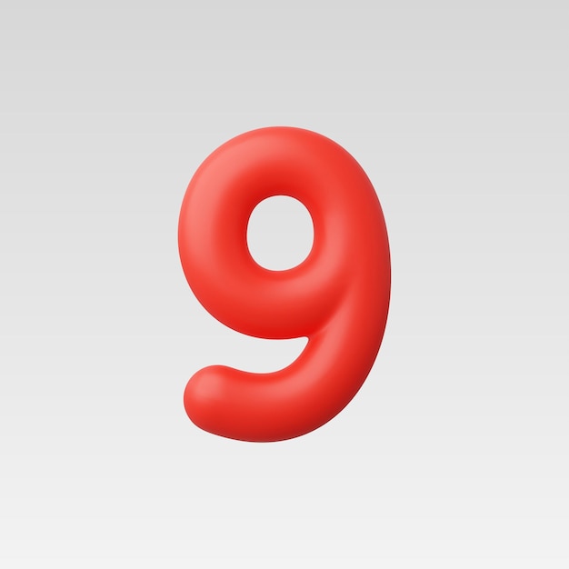 3d realistyczna ilustracja wektora numeru 9