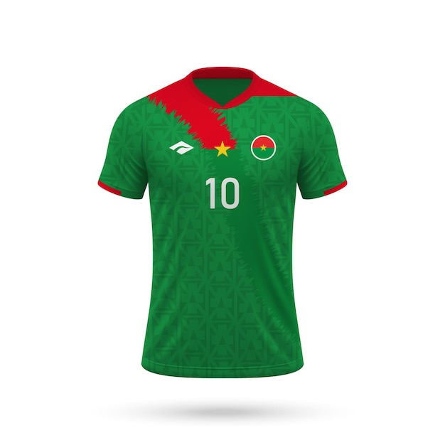 Plik wektorowy 3d realistyczna koszulka piłkarska reprezentacji burkina faso 2024