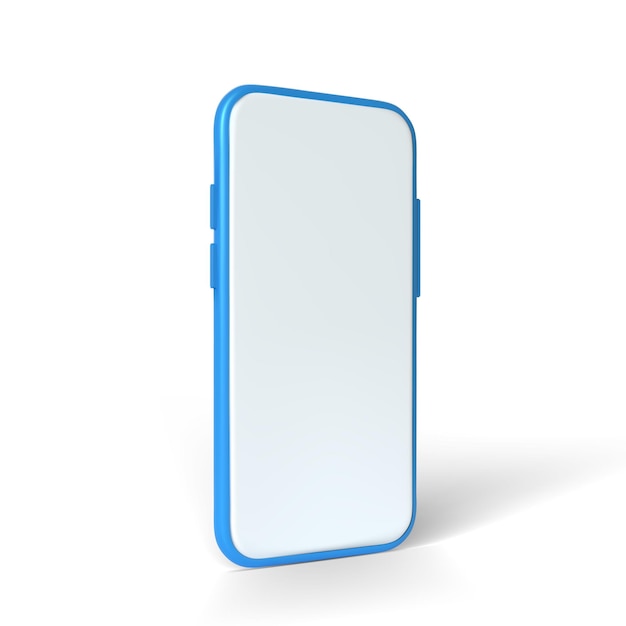 3d realistyczna makieta inteligentny telefon pusty ekran widok z przodu na białym tle