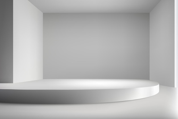 3D realistyczna pusta scena na tle salonu wystawowego Makieta prezentacji produktu