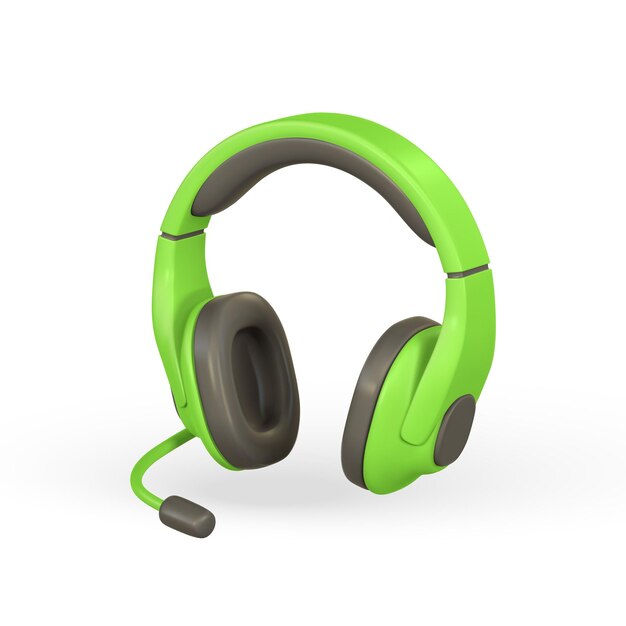 Plik wektorowy 3d realistyczne kolorowe słuchawki w stylu plastikowych kreskówek ilustracja wektorowa