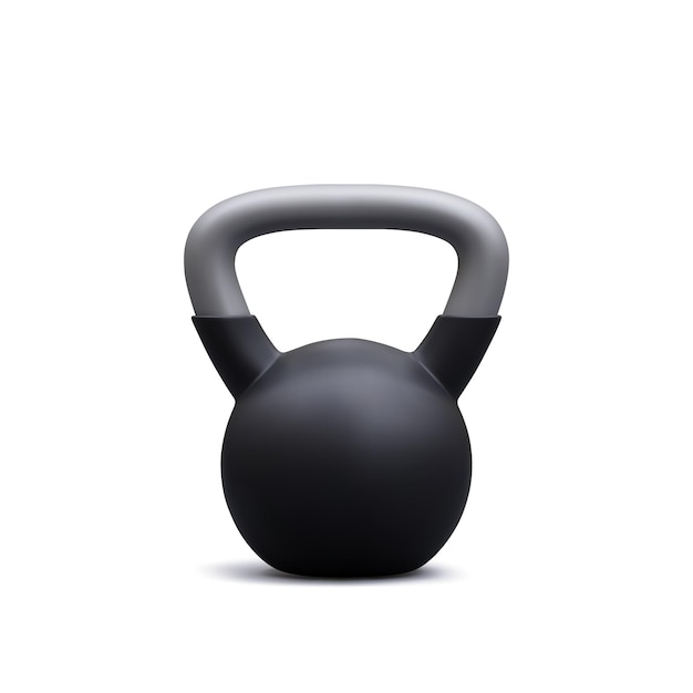 3d Realistyczny Odważnik Kettlebell Na Białym Tle Ilustracji Wektorowych