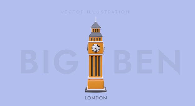 3d Realistyczny Plakat Big Ben Web Dla Firmy Turystycznej Travel Europe London Tour Concept