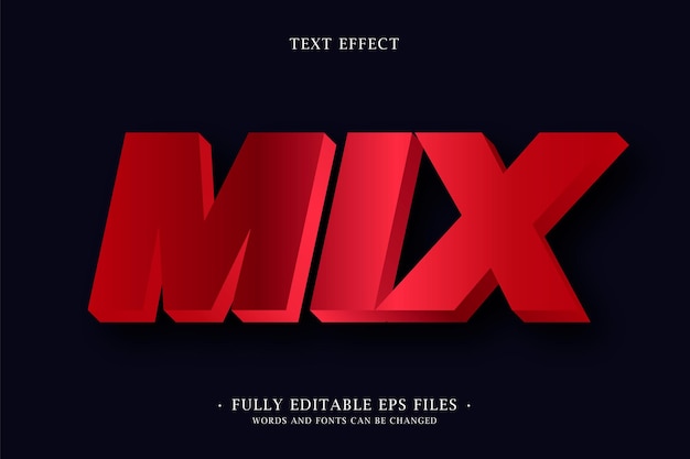 3D Red MIX Text Effect