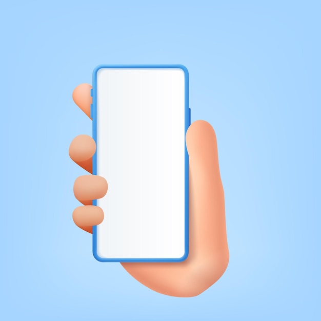 3d Ręka Trzymająca Smartfon