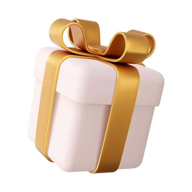 3d render gifts box izolowany na białym tle Dekoracja świąteczna prezenty Świętowa niespodzianka prezent realistyczna ikona dla banerów urodzinowych lub ślubnych Ilustracja wektorowa