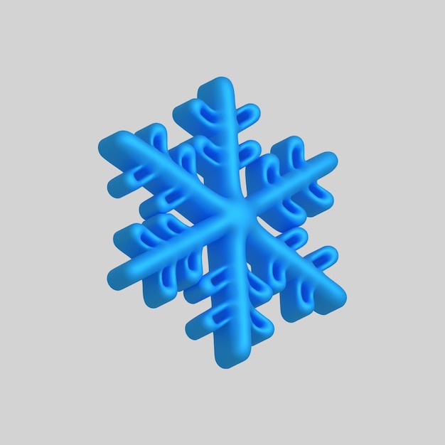 3d render zestaw płatków śniegu Meteorologia realistyczny element Symbol wektorowy zimnego mrozu