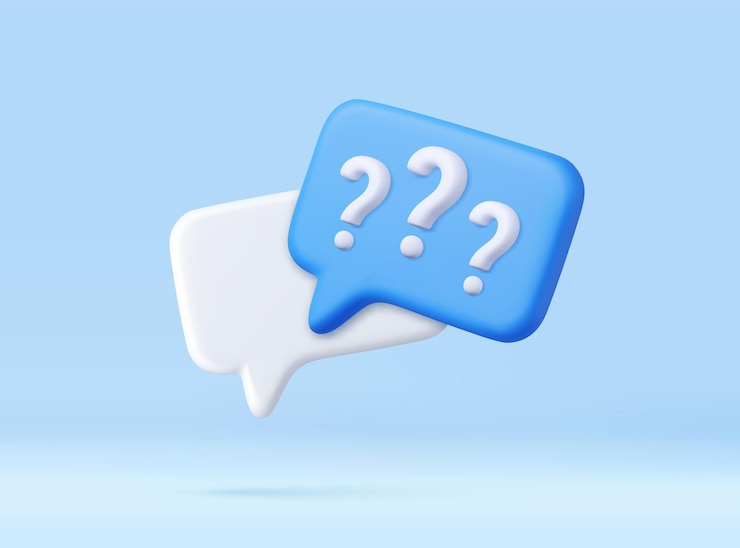Wektor 3d renderowanie ikony faq