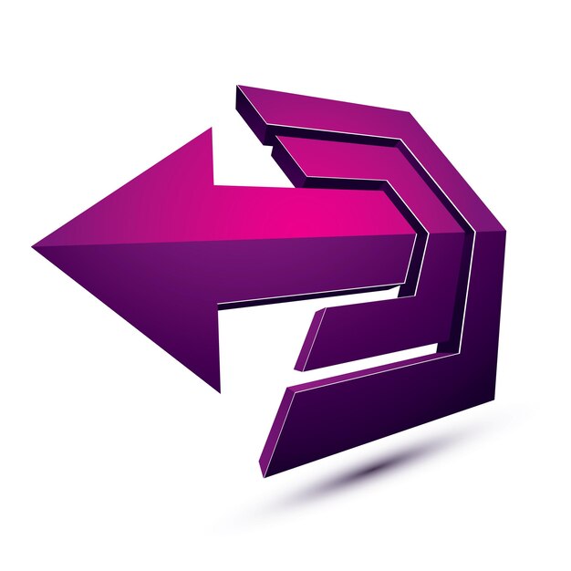 3D streszczenie symbol ze strzałką. Element projektu wektor koncepcja rozwoju biznesu i sukcesu, ikona tematu innowacji.