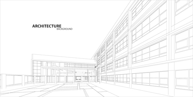 Plik wektorowy 3d szkielet budynku. szkic design.vector