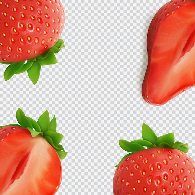 3d truskawka Świeże owoce Wektor ilustracji