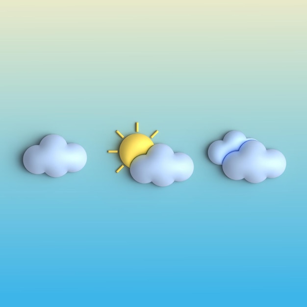 Plik wektorowy 3d_weater_cloud_set