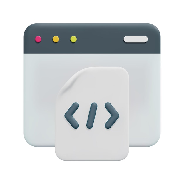 Plik wektorowy 3d web kodowanie wektor ikona izolowany na białym tle 3d rozwój i koncepcja oprogramowania kreskówka minimalistyczny styl 3d kodowanie ikona wektor ilustracja renderowania