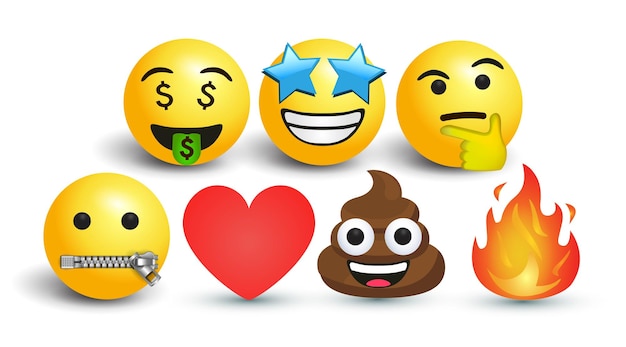 Plik wektorowy 3d wektor okrągły żółty kreskówka bańka emotikony social media czat komentarz reakcje ikona szablon