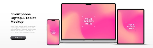 3d wysokiej jakości nowoczesny laptop smartphone makieta do prezentacji z izolowanym tłem