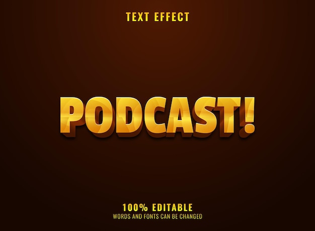 3d Złoty Efekt Tekstowy Podcastu