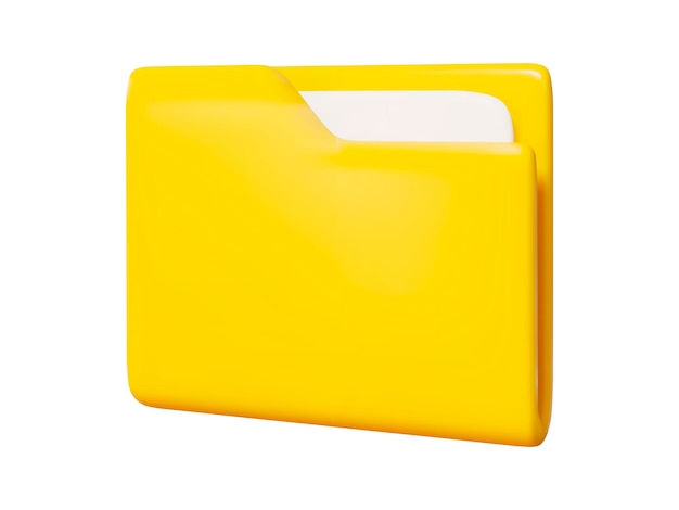 3d żółty Folder Na Dokumenty Ikona Kreskówki Na Odosobnionym Tle Stockowa Ilustracja Wektorowa