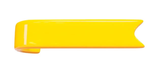 3d żółty Znacznik Lub Wstążka W Stylu Kreskówki Z Tworzywa Sztucznego Na Odizolowanym Tle Stockowa Ilustracja Wektorowa