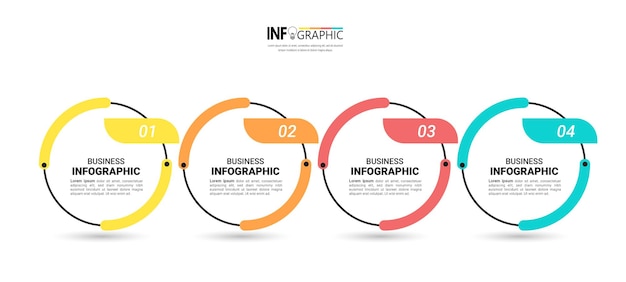 4 Kroki Osi Czasu Projekt Infografiki