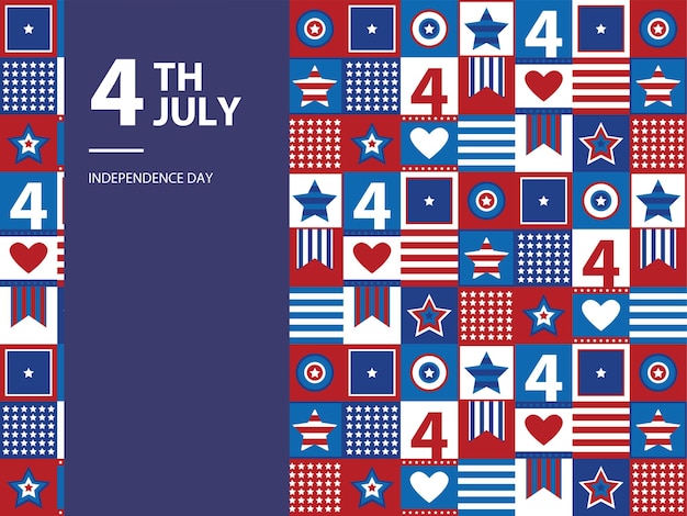 4 Lipca Dzień Niepodległości Ameryka Usa Flaga Pomnik Stany Zjednoczone Wektor Wzór Ekonomiczny Lipiec