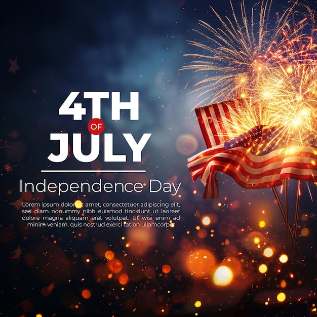 Plik wektorowy 4 lipca dzień niepodległości plakat baner ulotka wzór tła z pozdrowieniem