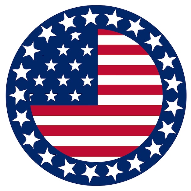 4 lipca, Dzień Niepodległości USA, okrąg z amerykańską flagą