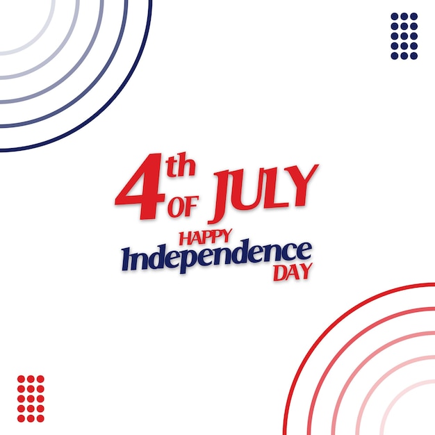 4 lipca Dzień Niepodległości USA Projekt reklamy z liniami okręgu