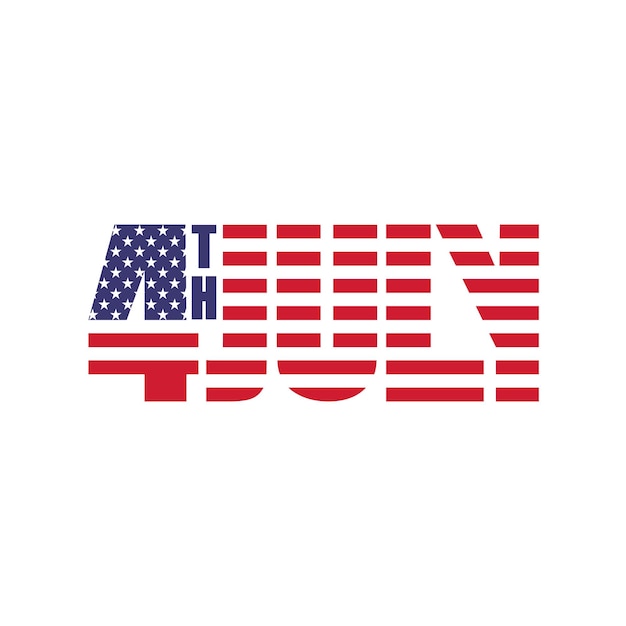 4 Lipca Napis Koncepcja Logo Na Ilustracji Flagi Usa Z Okazji Amerykańskiego Dnia Niepodległości