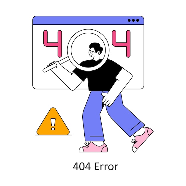404 błąd płaski projekt ilustracji wektorowych ilustracji
