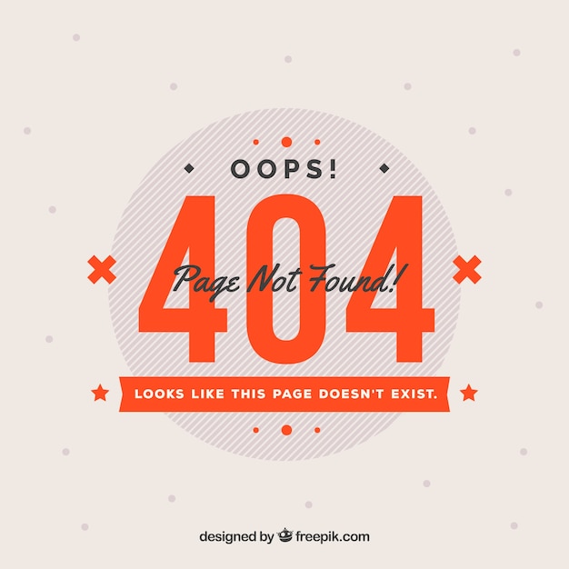 Plik wektorowy 404 szablon błędu w stylu płaskiej