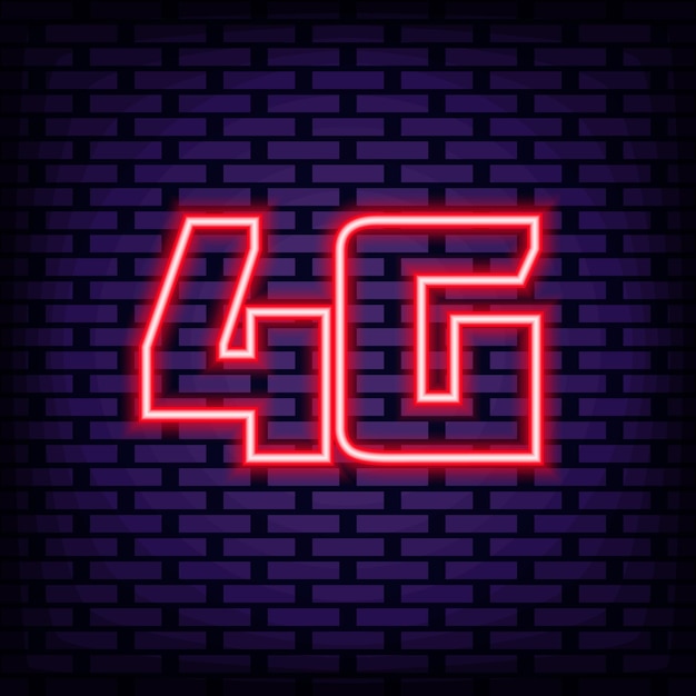 4g Mobilny Internet Neon świecące Kolorowym światłem Neonowym Sztuka światła