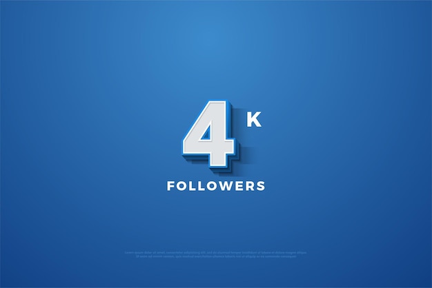 4k obserwujących z numerami pojawiającymi się na niebieskim tle