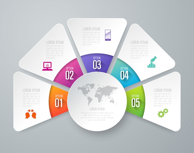 5 Kroków Biznesowych Infographic Elementów Do Prezentacji