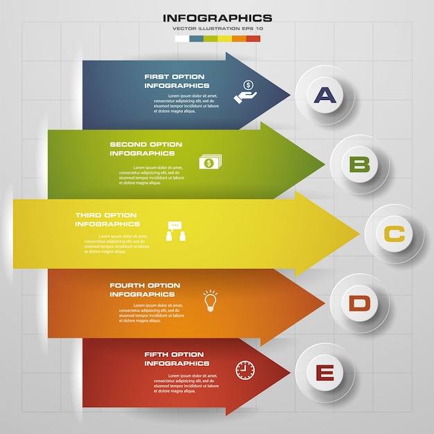 5 Kroków Od Szablonu Infografics Arrow.