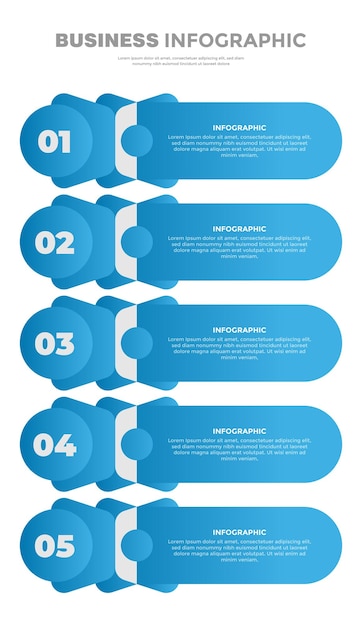 5 Kroków Szablon Biznes Infographic