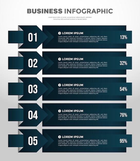 5 Kroków Szablon Biznes Infographic