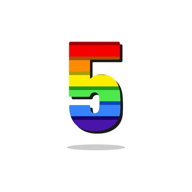 Plik wektorowy 5 numer kolor tęczy logo szablon projektu inspiracji ilustracji wektorowych