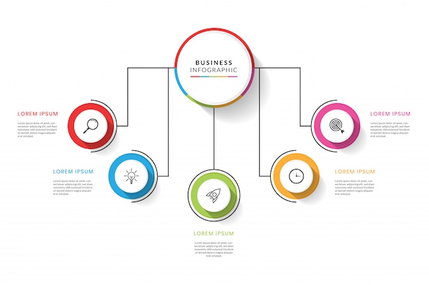 5 Opcji I Kroków Projekt Szablonu Infografiki